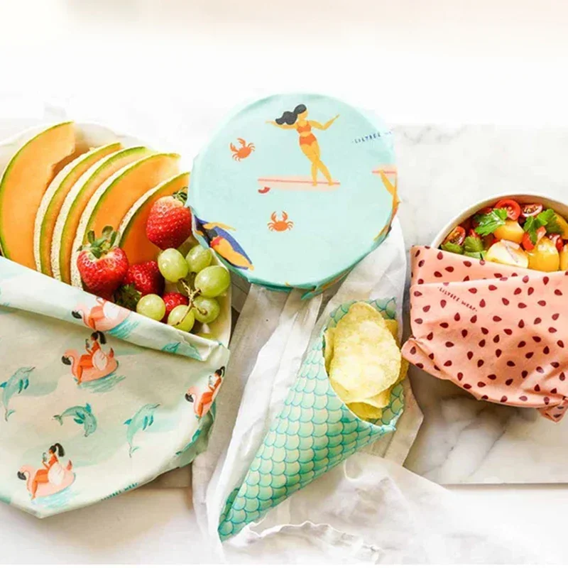 Eco-Friendly Organic Beeswax Food Wrap - Reusable Fresh-Keeping Cloth