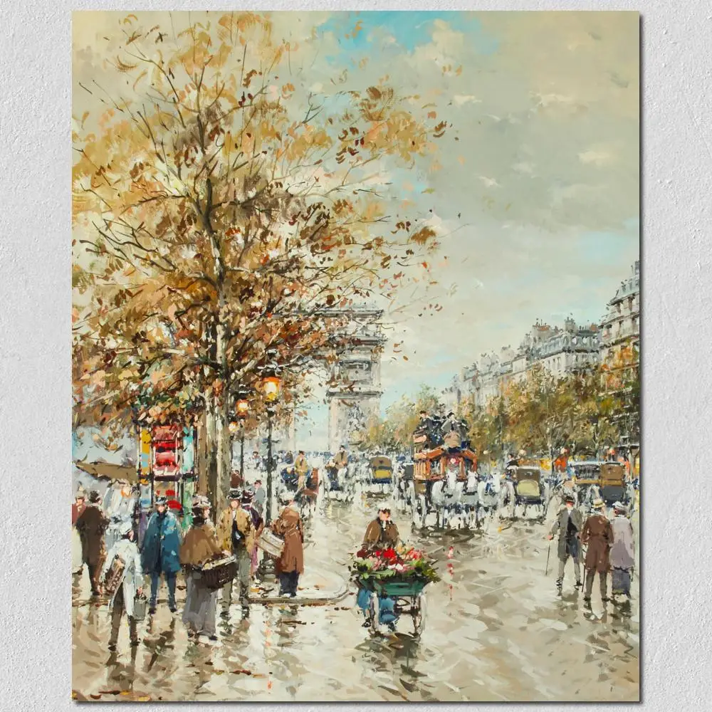 

Современный пейзаж картина маслом Ручная работа Холст Искусство Триумфальная арка французская фотография для гостиной настенный Декор