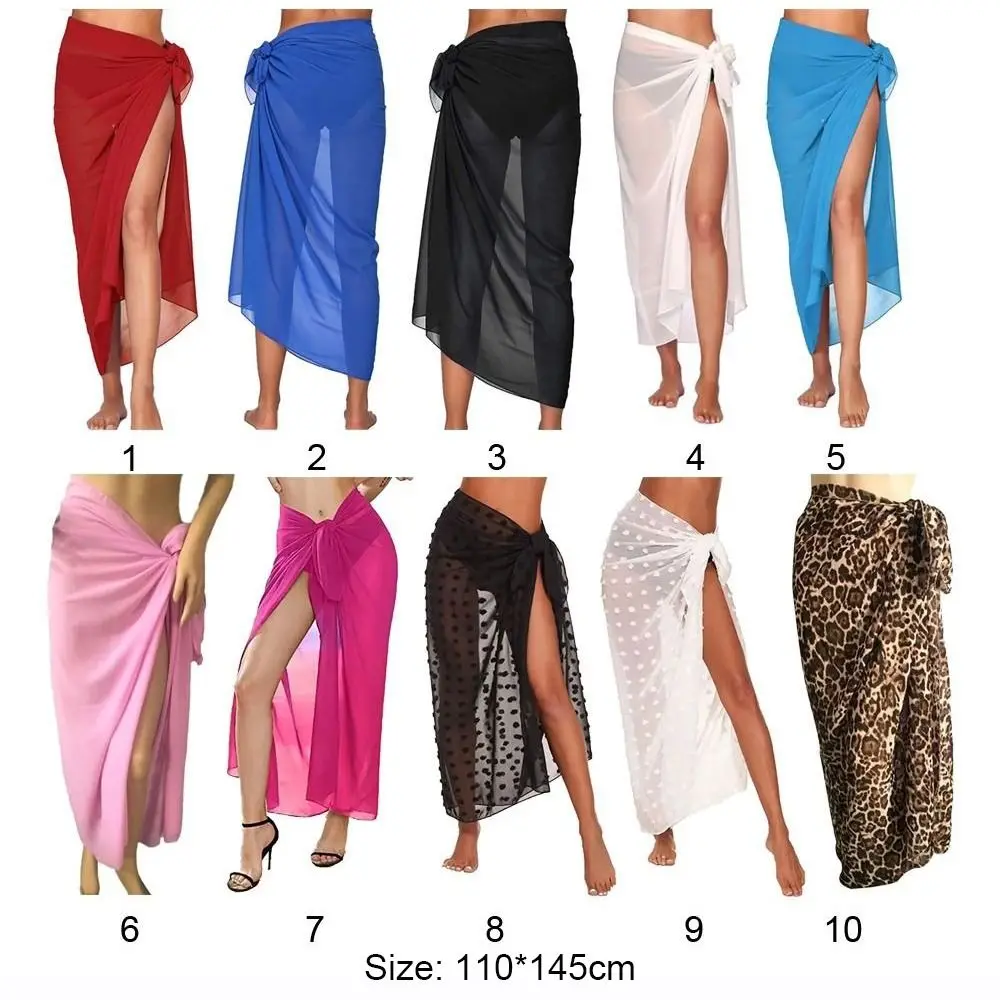 Chiffon Multicolor Beach Coverup Swimsuit Scarf for Women