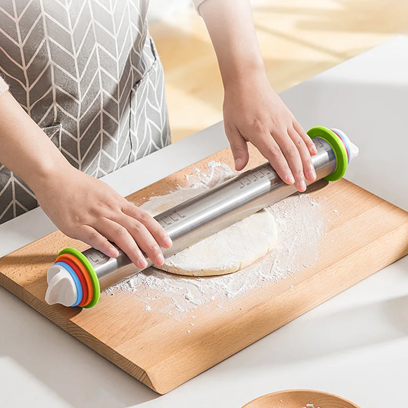 Rolling Pin Adjustable Food Grade Stainless Steel For Baking