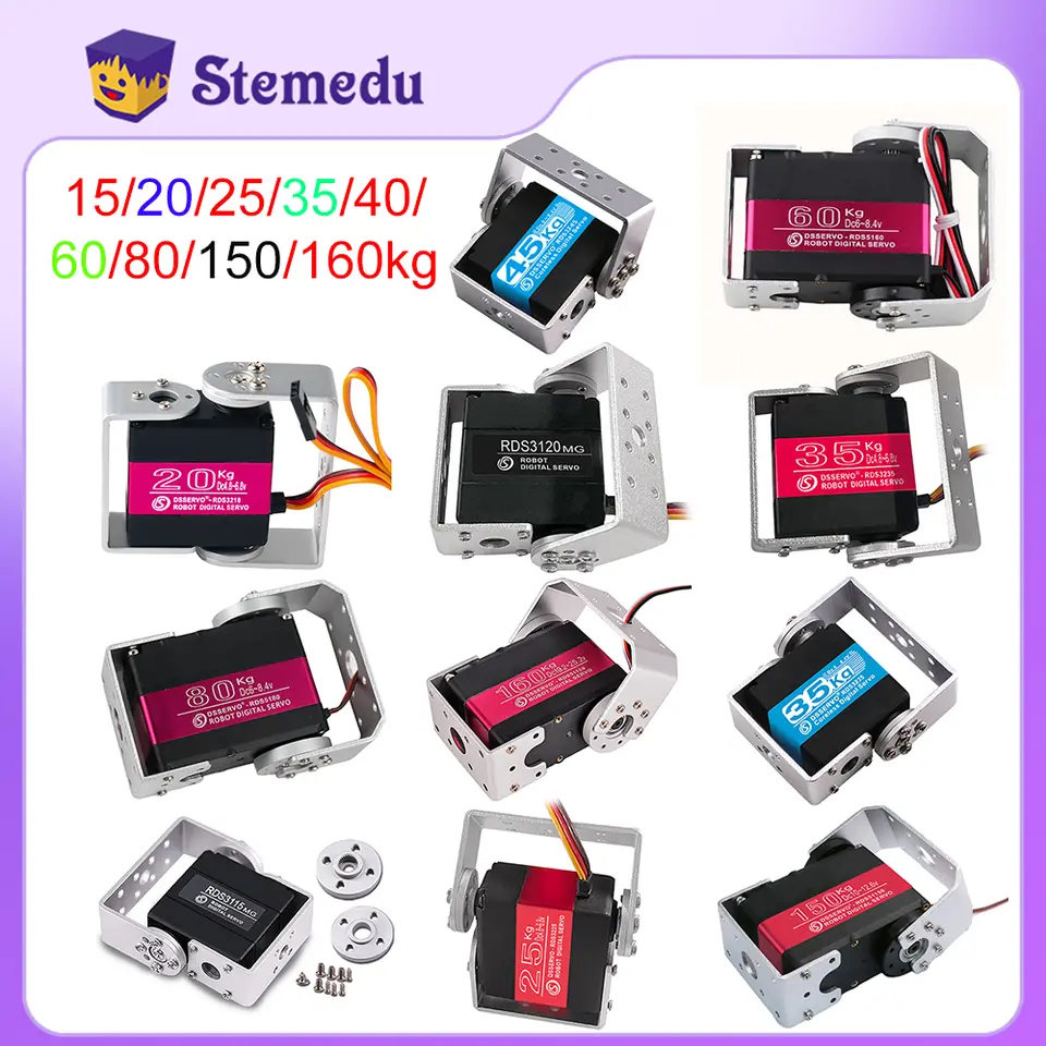 HV Robotic Digital Servo 160kg 150kg 80kg 60kg 35kg 25kg 20kg 17kg Metal Gear Servo Double-Shaft High Torque 180/270 Degree IP66 image 1