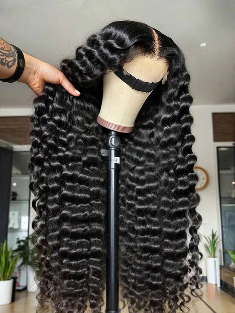 40 42 Inch HD Loose Deep Wave 13x6 Lace Front Human Hair Wig Brazilian Curly Water Wavy 13x4 Lace Frontal Wig for Women 1