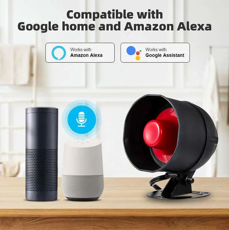 Alexa Alarm System Compatible With Google Home O05 APP IP WiFi+GSM
