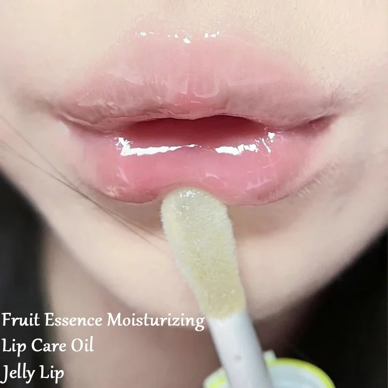 

Fruit Essence Lip Care Oil Moisturizing Hydrating Transparent Lips Glaze Jelly Lip Plumper Gloss Cosmetics Makeup for Lip Balm