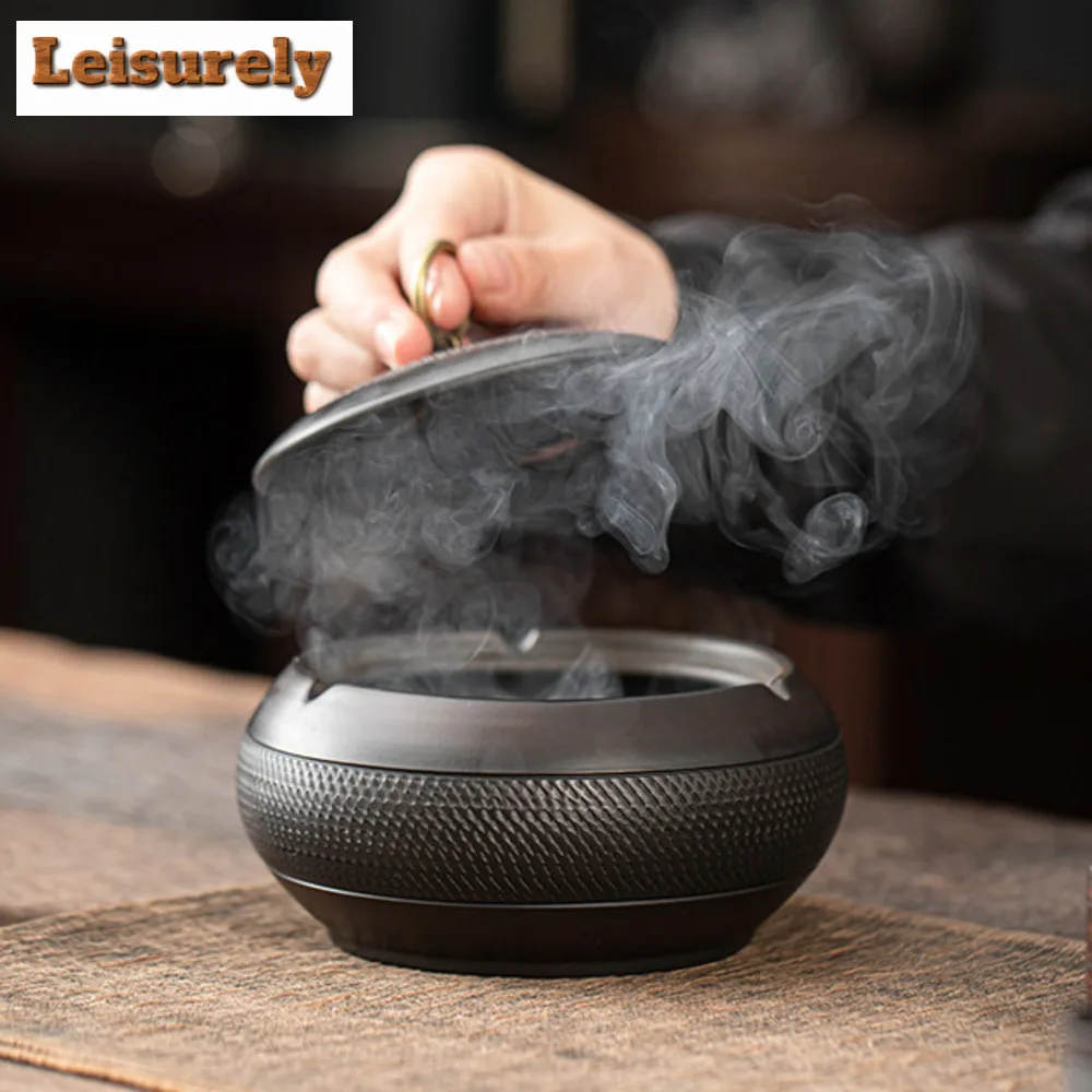 Qingxi Purple Pottery Ashtray Creative Gift for Boyfriend Ash Tray Knife Jumping Weed Smoking Chinese Tea Set Accessories Gift