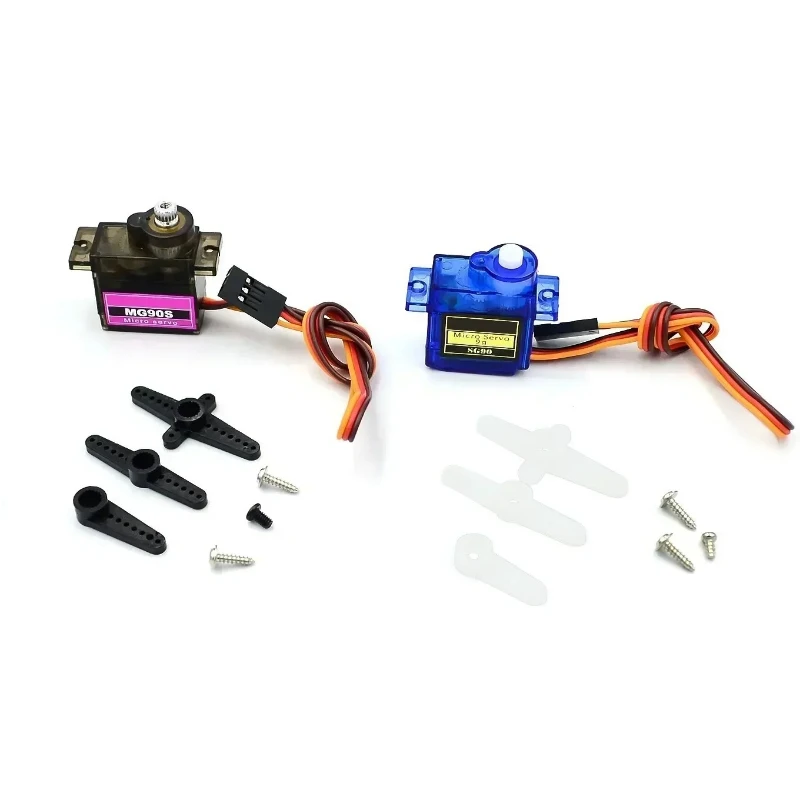 Ensemble de deux servomoteurs micro SG90 et MG90S avec accessoires pour montage