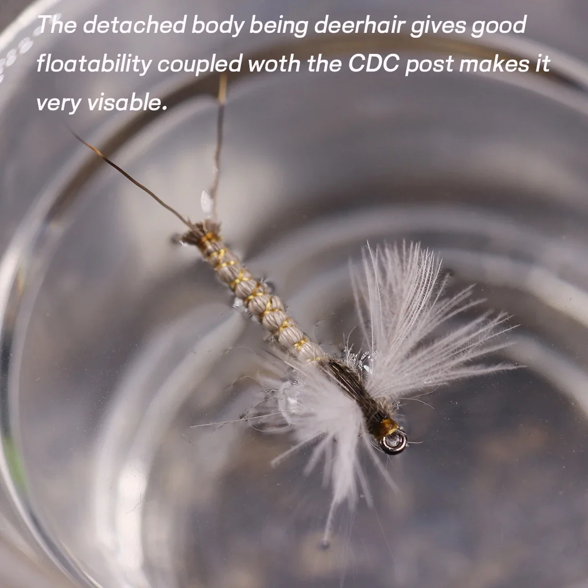 Фото WIFREO 6 шт. #10 #12 #14 CDC перо крыло Mayfly искусственное тело сухая мушка Рокки река искусственная приманка №4