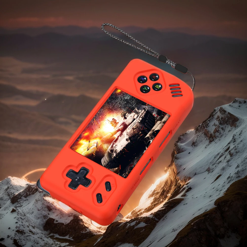 Silicone Full Body Soft Protector Case Anti-Scratch Protective Sleeve Skin Drop-Proof with Lanyard for ANBERNIC RG28XX 2.83inch