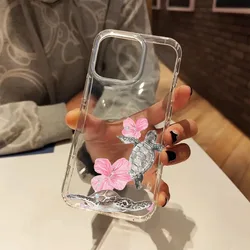 Clear Phone Case with Pink Hibiscus and Sea Turtle Floral Design - iPhone SE (2020) (1)