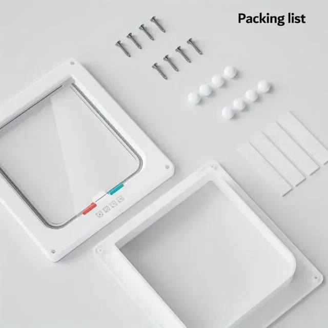 Cat Dog Door Flap Extra with 4 Way Locking Security Flap Door Weatherproof Pet Door Kit for Dog Cat Kitten Puppy Safety 6