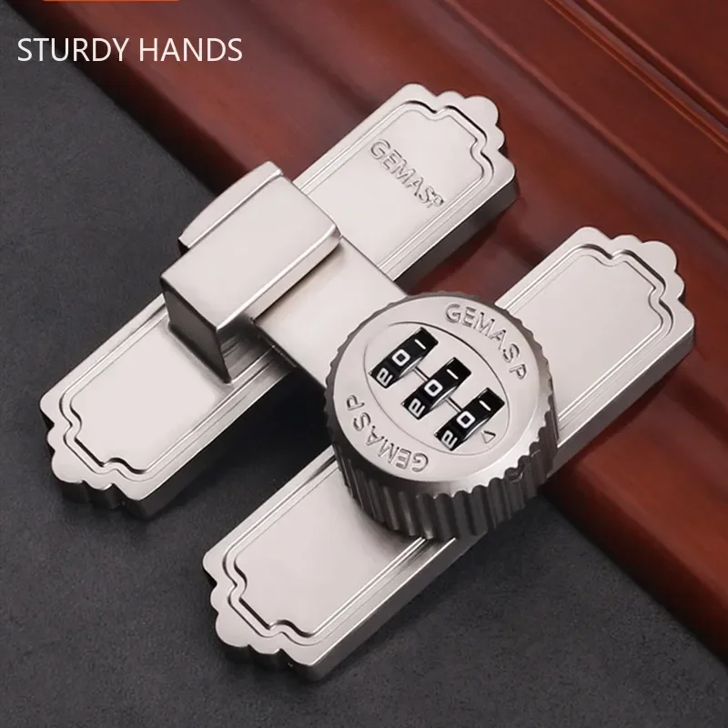 Zinc Alloy Door Buckle 3 Digit Password Barn Door Lock Sliding Hasps Lock Kitchen Cabinet Drawer Bolt Indoor Hardware