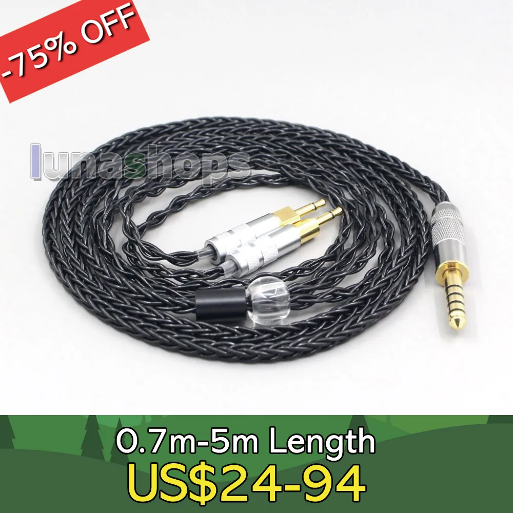 

Black Silver Plated XLR 2.5mm 4.4mm 3.5mm 8 Core Headphone Earphone Cable For Sennheiser HD700 LN006424