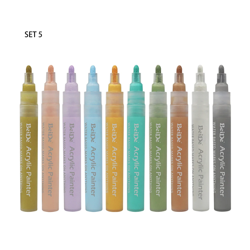 Premium Acrylic Paint Marker Pens, Double Pack of Both Extra Fine and Medium Tip, Water Based Quick Dry Non Toxic No Odor