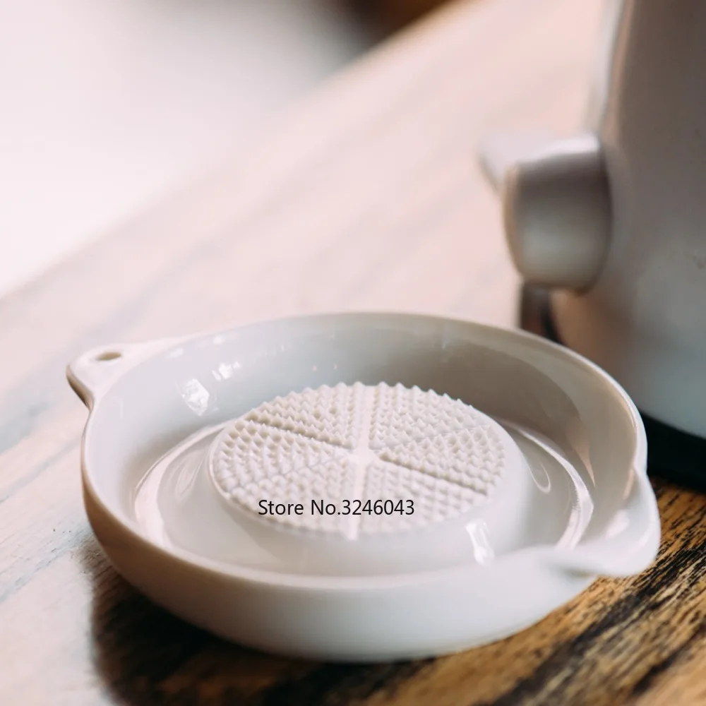 Ceramic Ginger Garlic Wasabi Grater Crushed Garlic Press Device soy sauce dish for sushi sashimi Baby complementary food tools