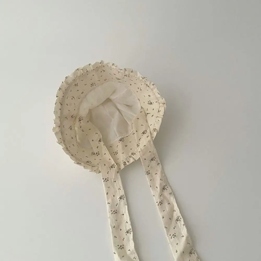 Sweet Korean Style Baby Hat Comfortable Breathable Summer Sun Cap Windproof Rope Lace Baby Bucket Hat Girls