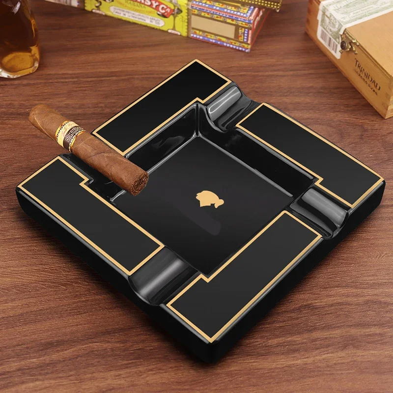 Cigar Ashtray ceramic ashtray cigarettes ashtray Cohiba Large Ceramic 4 Slot Tray Creative Luxury Desk Office Smoking Accessories