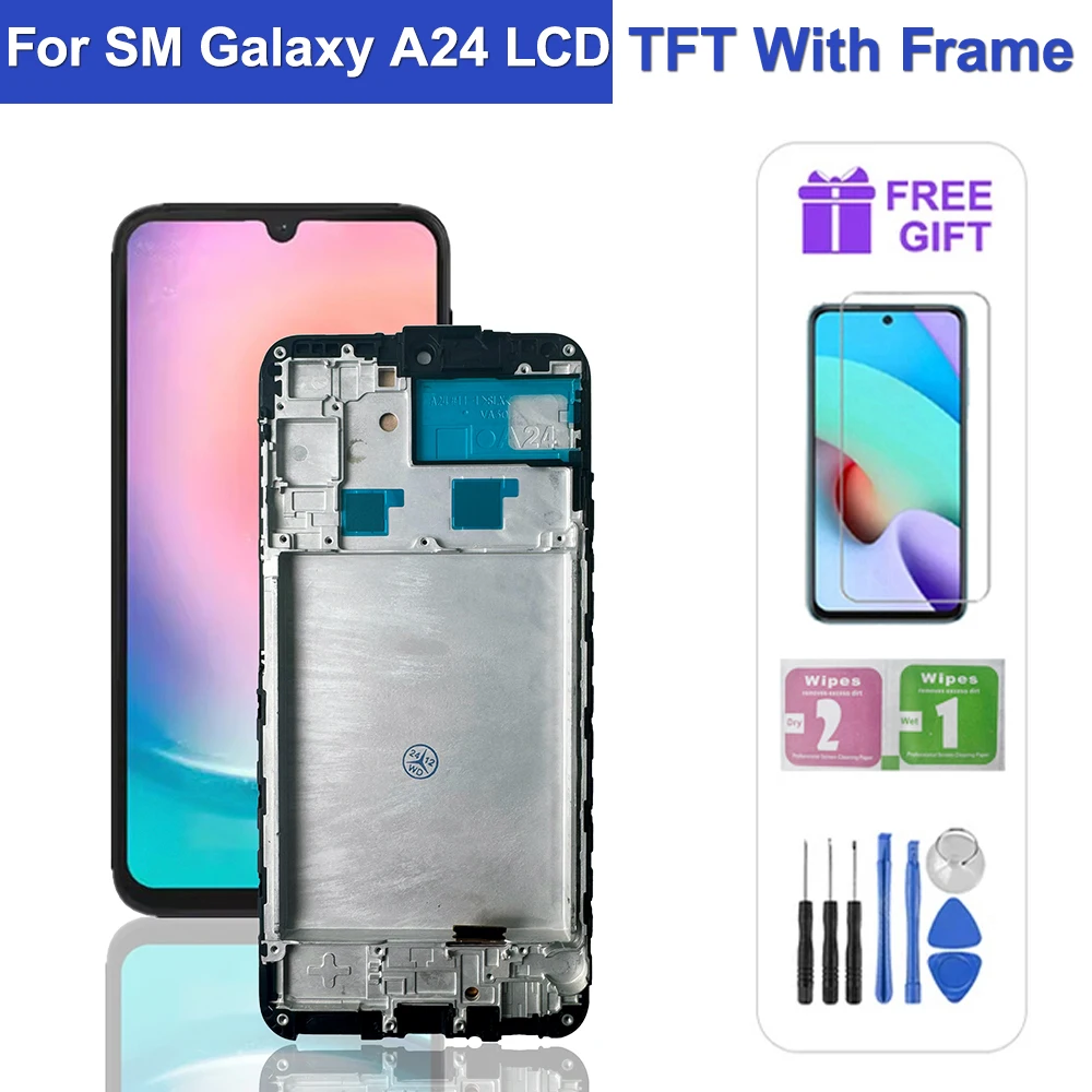 Premium LCD Screen Replacement with Frame and Tool Kit - High-Definition Touch Display, Free Shipping Included