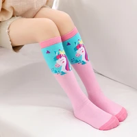 infant girls warmer ankle lovely Cartoon over knee Long High socks for baby kids unicorn toddler child colorful cotton stockings 5