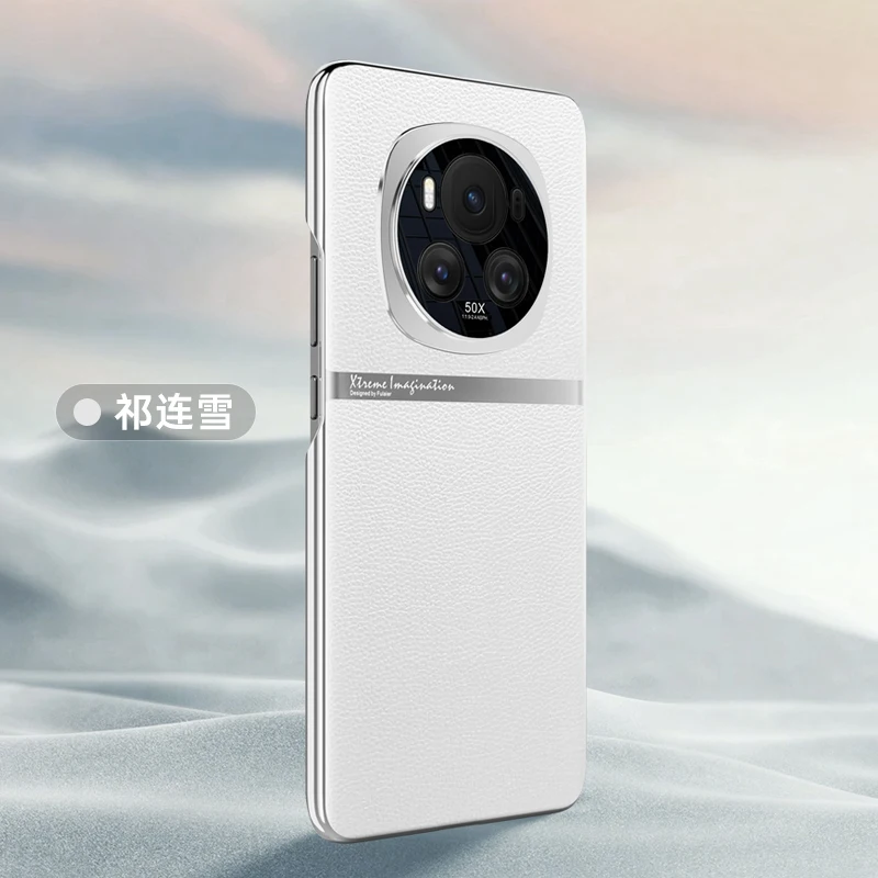 Luxury PU Leather Camera Protection Phone Case with Electroplated Frame and Back Cover