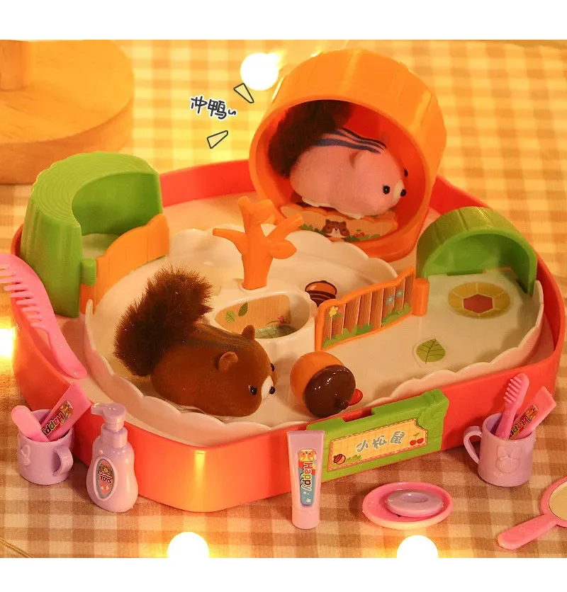 Simulation Cute Electric Squirrel Doll Play House Battery Powered Squirrel House Simulation Cute Electric Squirrel Doll 6