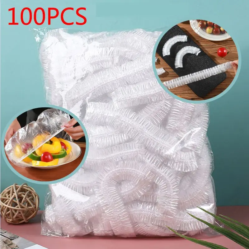 Food Cover Fresh Keeping Bags Plastic Food Storage Bags Plastic Wrap Plastic Food Cover Food Storage Bags Disposable Food Cover Food Storage Lids Plastic Packaging Bags 100pcs Disposable Food Cover Plastic Elastic Food Storage Bags Fresh-keeping Kitchen Grade Fruits Bowls Caps Dustproof Wrap
