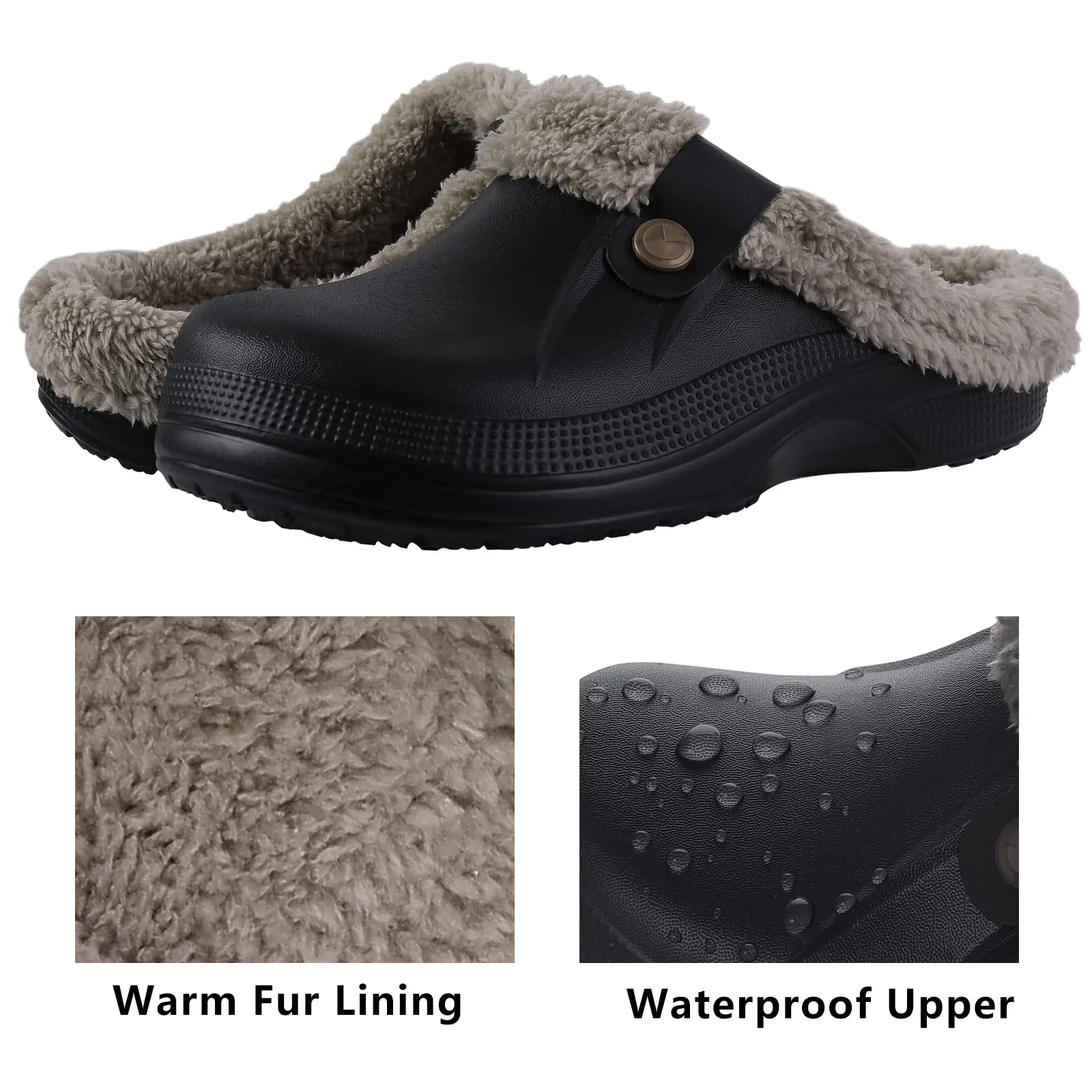 Crestar New Home Warm Slippers For Women Men Winter Soft Plush Slippers Female Clogs Outdoor Waterproof Non-slip Cotton Slippers 5