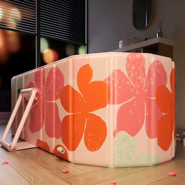 Valentine's Day Gift pink Couple Bathtub, Portable Bathtub, Easy to Fold