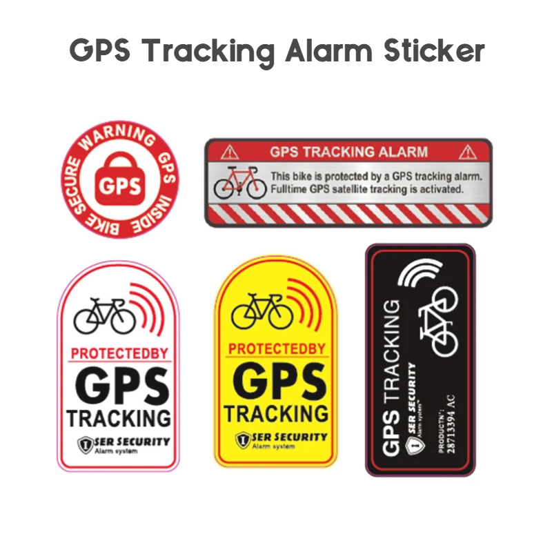 GPS Tracking Alarm Sticker MTB Road Bike Scooter Motorcycle Anti-Theft Decal Warning Reflective Paster For Bicycle Accessories