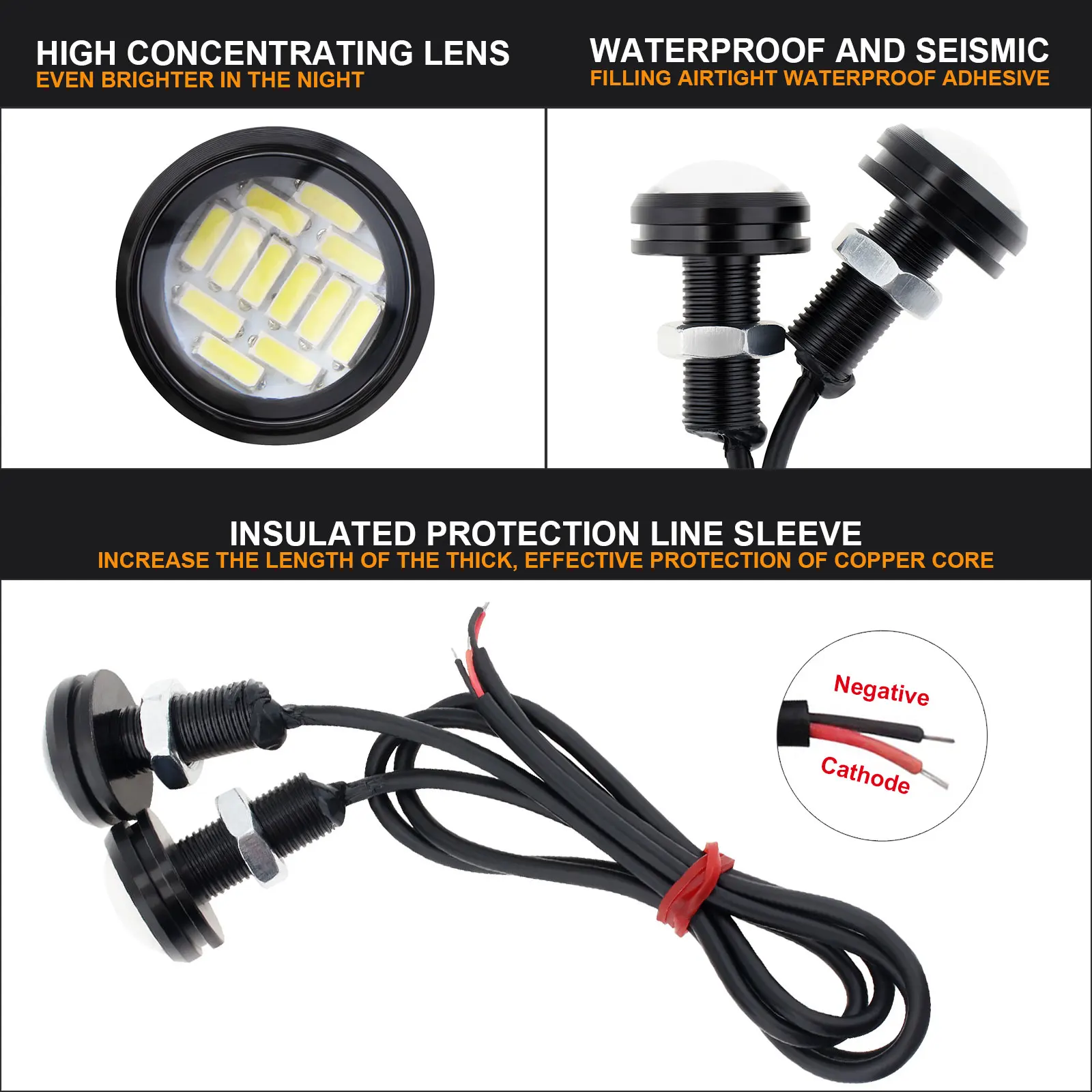 ڵ ̱  LED ÷ DRL ְ , 9W LED    ȣ , 18mm, 23mm, 12v, 2 