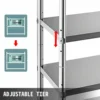 VEVOR Storage Shelf 4/5-Tier Storage Shelving w/Adjustable Height Unit Stainless Steel Garage Shelf for Kitchen Warehouse Garage 4