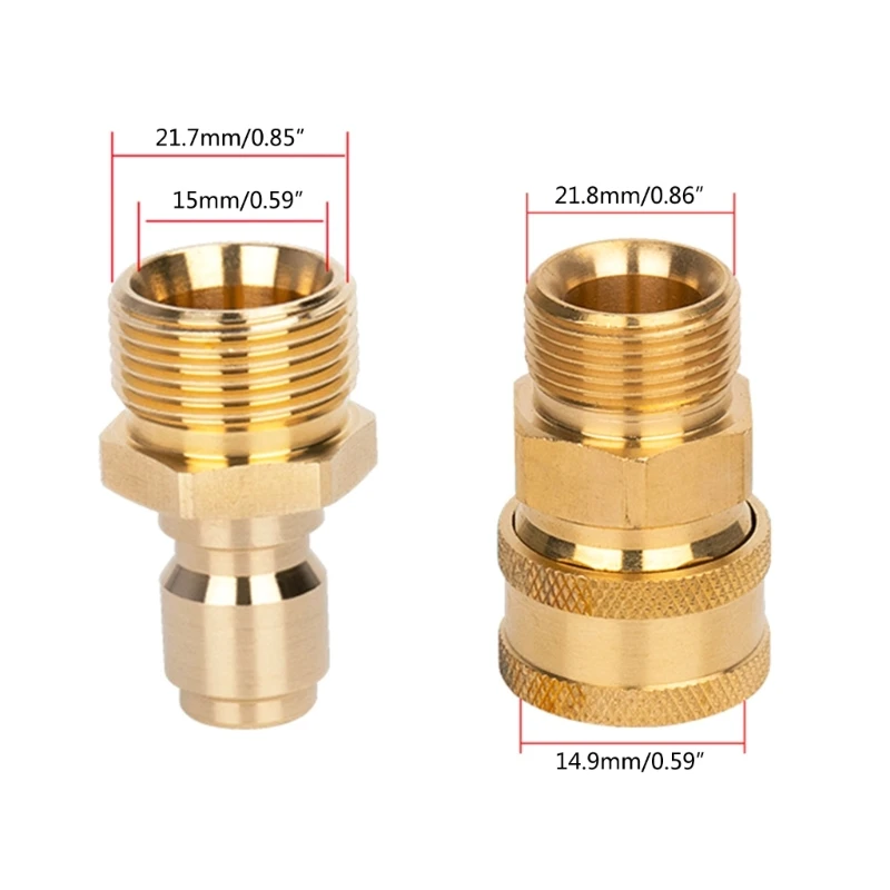 1 쌍 황동 3/8 인치 퀵 릴리스 커넥터 (M22 나사 포함) 15mm 핀 어댑터 Dropship
