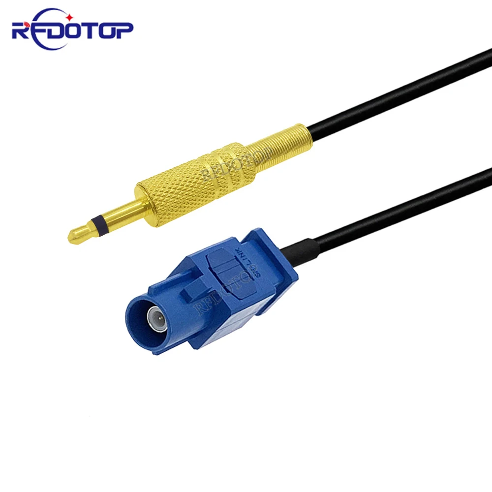 

RG-174 Long Blue Fakra C Male Plug to 3.5mm Mono 1/8" Male Connector 50 Ohm RG174 Cable RF Coaxial Extension Cord Pigtail Jumper