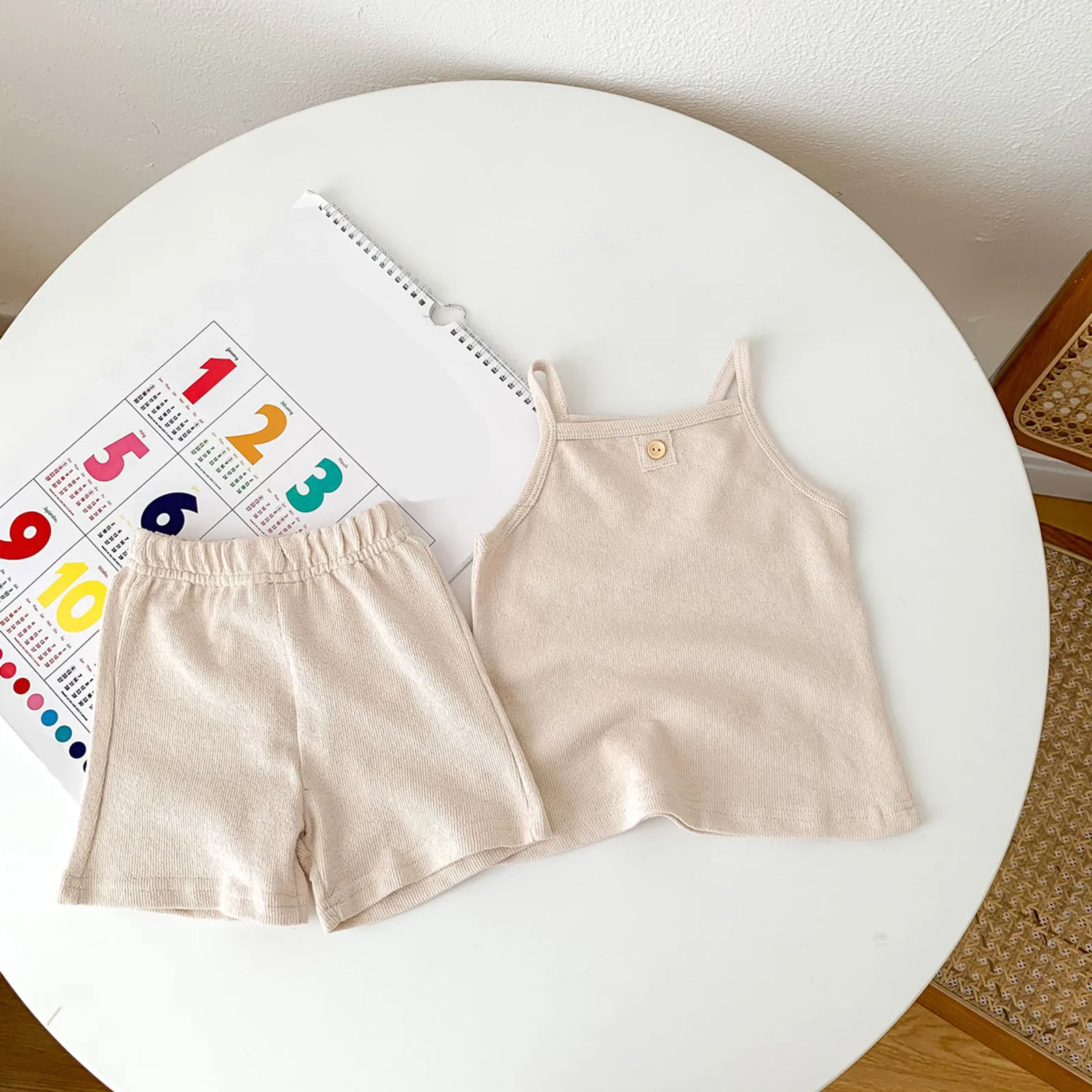 Newborn Infant Baby Girls Spring Summer Solid Sleeveless Vest Sleepwear Outfits Pajamas Girl Baby Outfit Girls Clothes Teens
