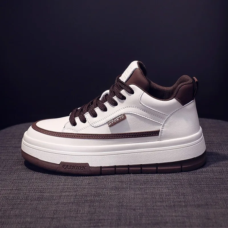 

Shoes Female 2023 New Pu Leather Lace Up Women's Vulcanized Shoes Lightweight Sports Shoes Round Toe Women's Casual Shoes