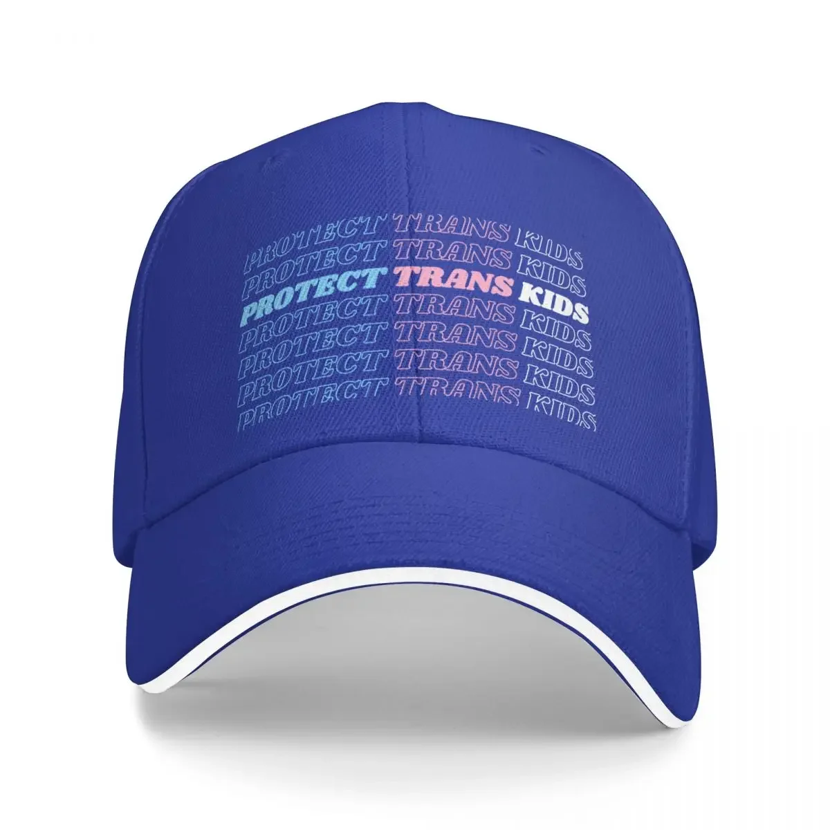 

Protect Trans Kids Trans Flag Repeated Text On Black Baseball Cap Anime Hat Christmas Hats Vintage Women'S Golf Wear Men'S