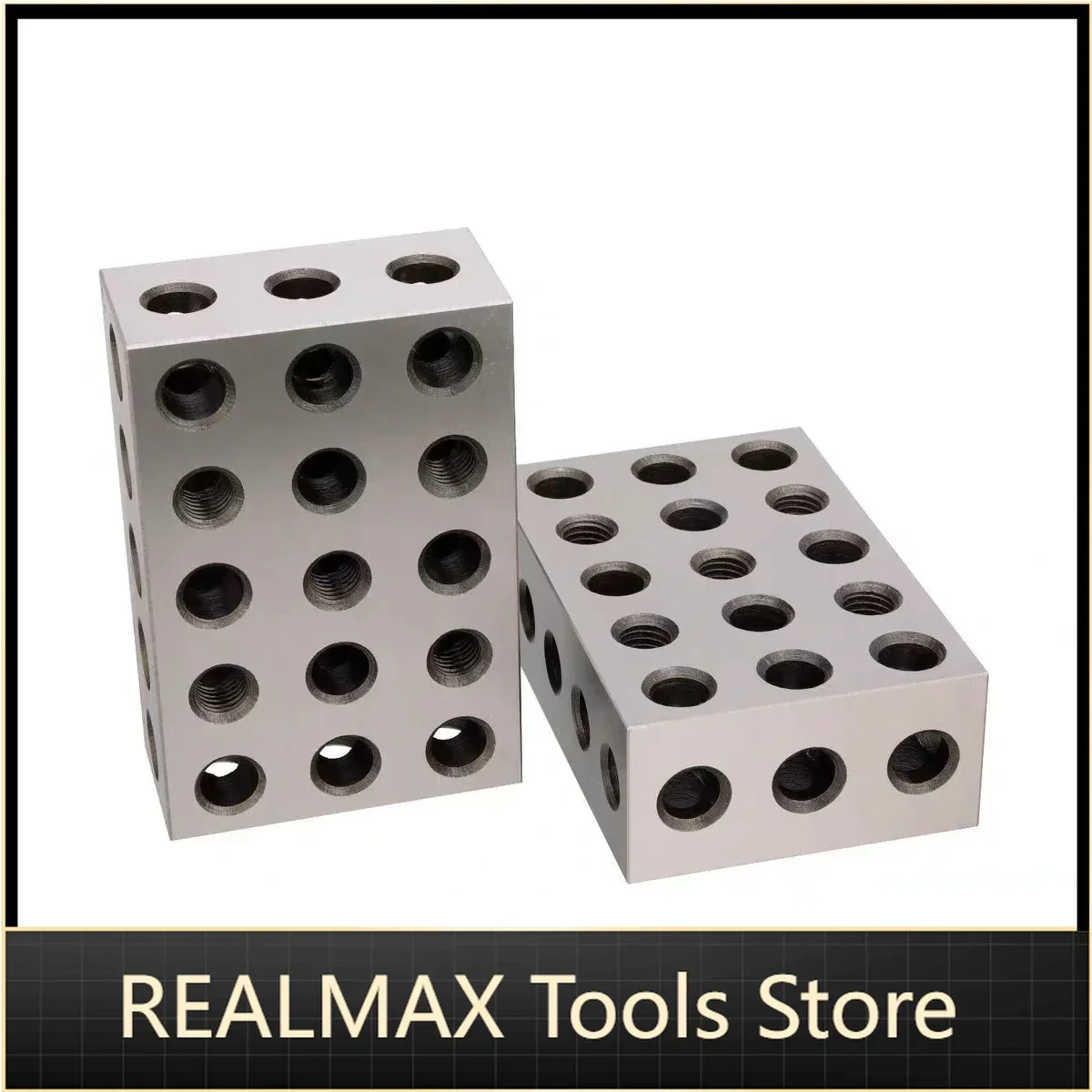 

2pcs Hardened Steel 1-2-3" 25-50-75mm Blocks 0.0001" Precision Matched Machinist 123 Milling Tool 23 Holes block gauge