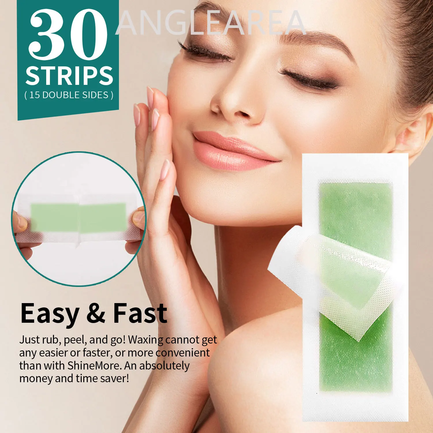 ANGLE AREA 30pcs Facial Hair Removal Wax Strip Per Box Professional Non Woven Face Lip Eyebrow Women's Body Hair Removal