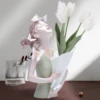 Modern Decorative Artificial Flower Vase Butterfly Girl Sculptures Interior Home Resin Ornaments Household Decoration Vases 3