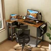 Small L Shaped Desk with Power Outlet Shelves, 40 Inch Reversible Corner Desk for Small Space Home 2