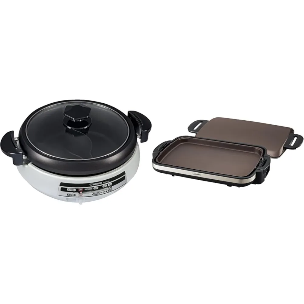 

Gourmet d’Expert® Electric Skillet for Yin Yang Hot Pot & EA-DCC10 Gourmet Sizzler Electric Griddle,Stainless Brown Extra Large