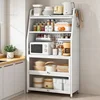 Modern Metal Kitchen Cabinets Household Multi-functional Storage Rack Multi-layer Floor Microwave Oven Cabinet with Door c 3