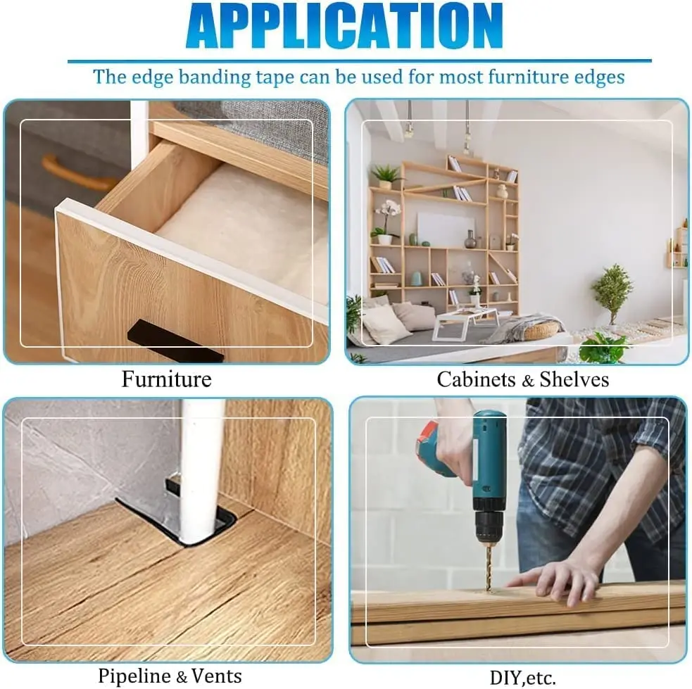 Bande De Chant Auto-adhésive En U Pour Meubles - Rouleau 5 Mètres - Flexible, Pour Bricolage DIY