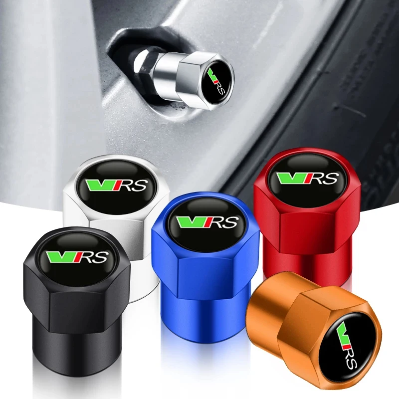 Car Wheel Tires Valves Tyre Stem Caps For Skoda VRS Octavia A7 Fabia Rapid Yeti Kodiaq Superb Accessories Car styling 4pcs tire valve caps tire valve cap tire stem cover
