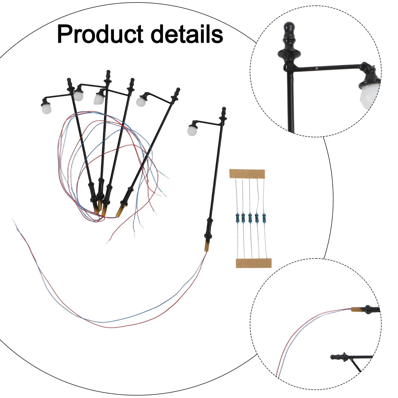 ZYWUOY 3Pcs Model Railroad Lights Rooster Mast Licht Gauge H0 1:87 LED Licht Layout met LEDs