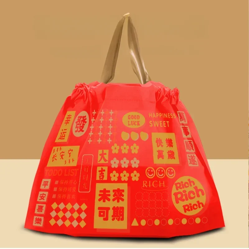 

Takeout Packaging Plastic Bundling Packaging Bags Fruit Salvage Food Thickened Hand Bags Red Hand Food Plastic Bags