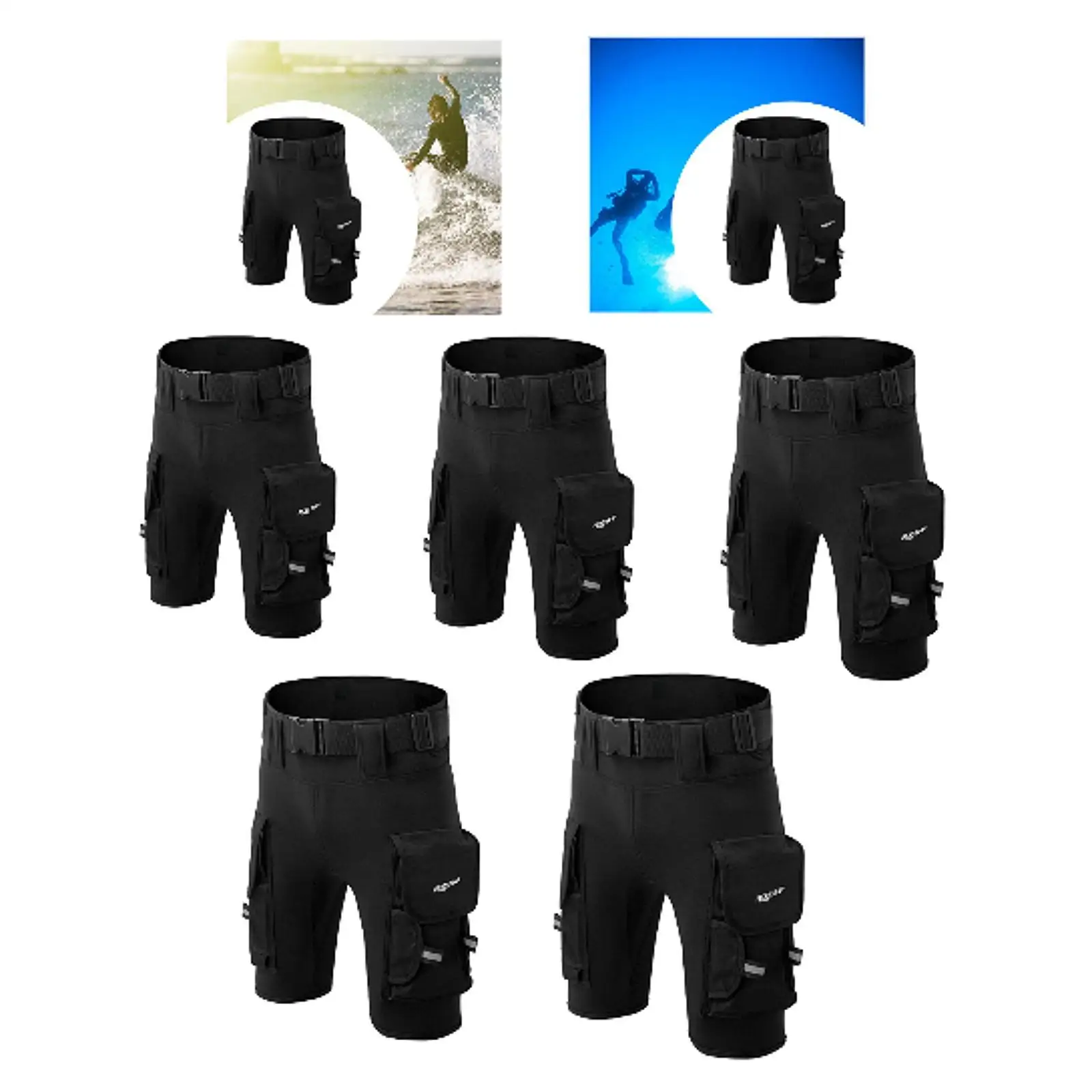 Diving Shorts, Submersible Pants Waterproof Wear Resistant with Pockets Wetsuits