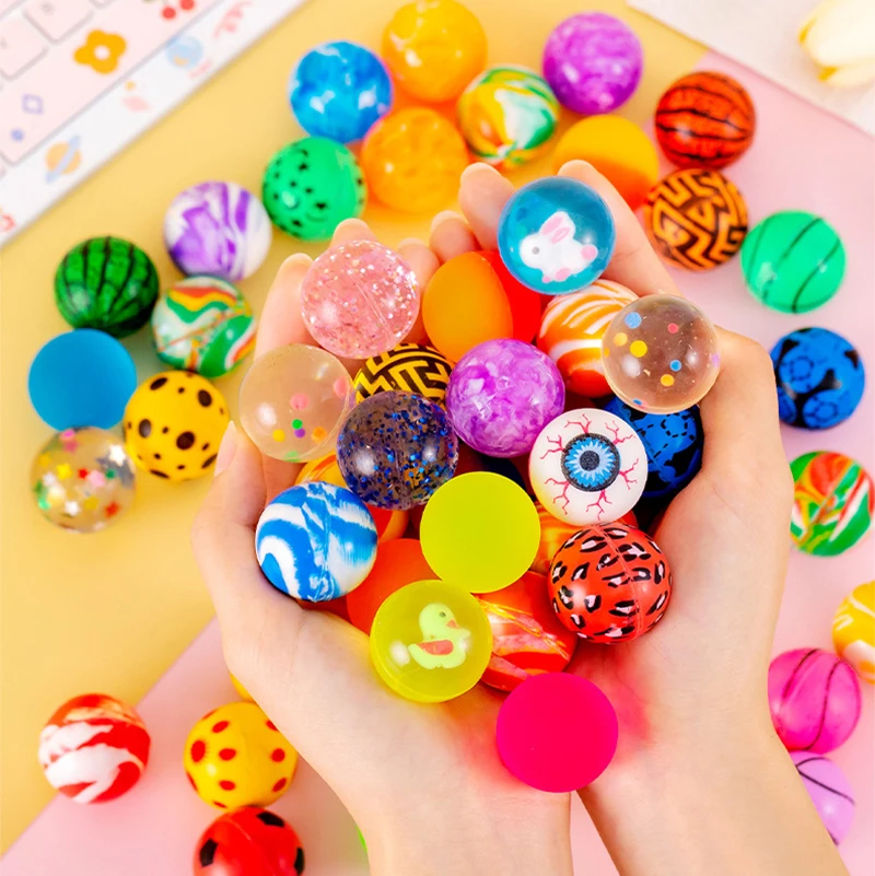 10Pcs 29mm Assorted High Bounce Rubber Ball Small Bouncy Ball Pinata Fillers Kids Toys Party Favors Bag Gifts Treat Goody Bag party toys,toy gift filler,bouncing balls toy