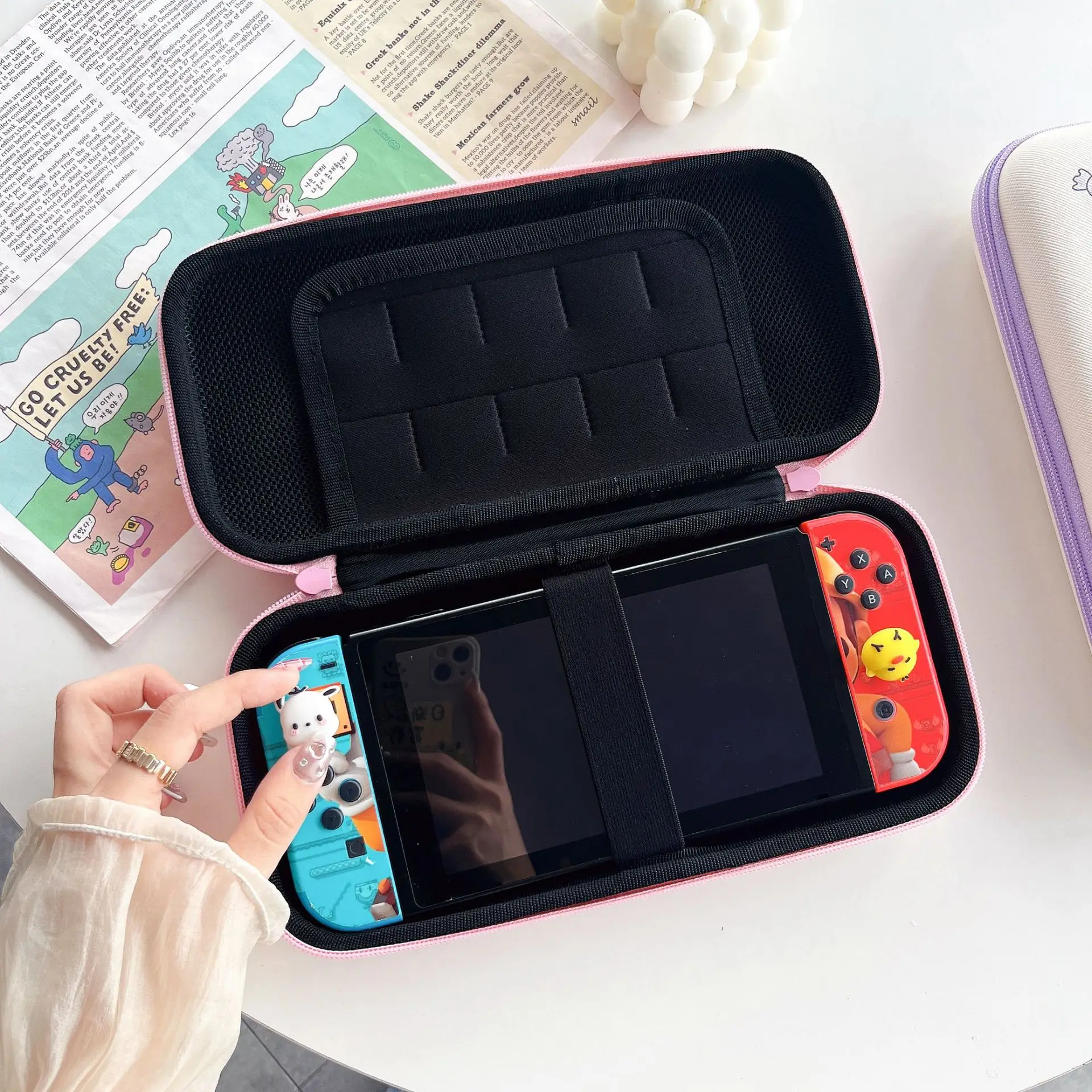 Sanrio Kulomi-Bolsa de almacenamiento Oled para Nintendo Switch, funda protectora Ns, caja de almacenamiento portátil para consola de juegos