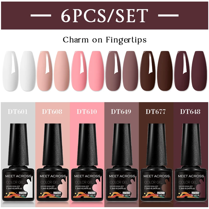 MSRUIOO 6Pcs/Set Colorful Gel Nail Polish Nail Supplies Semi Permanent Soak Off Nail Art Gel Varnish Manicure For Nails 5
