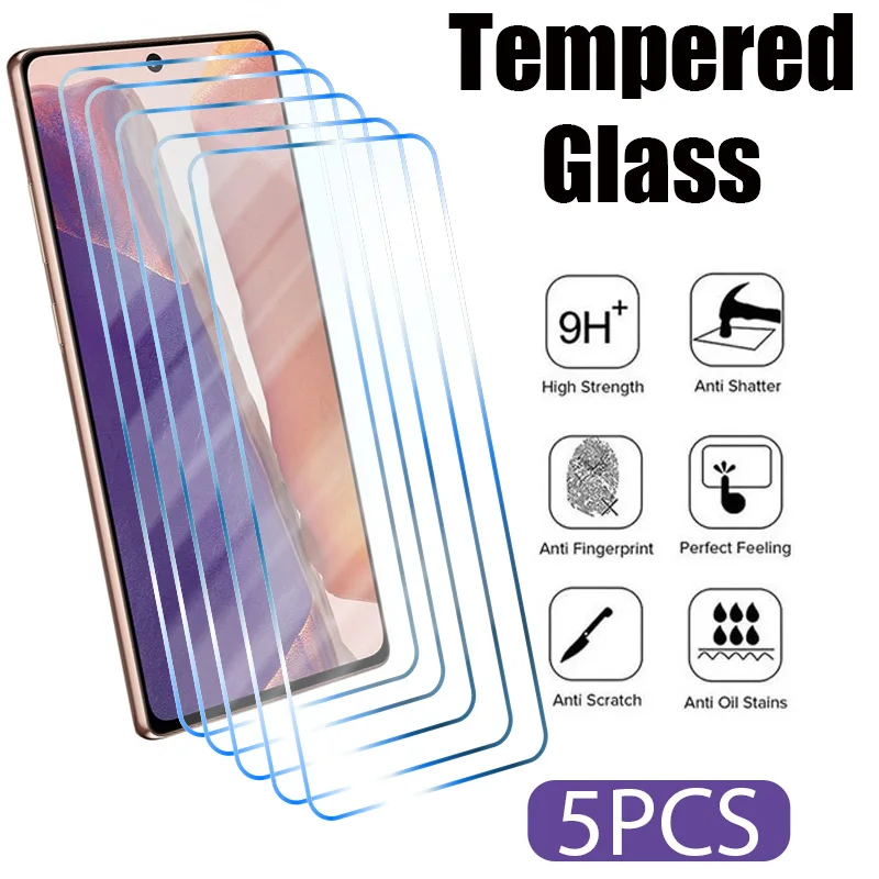 

5Pcs Tempered Glass For Samsung Galaxy S21FE S20FE A54 A53 A52S A73 5G Screen Protection For Samsung A52 A05 A24 A34 A33 Glass